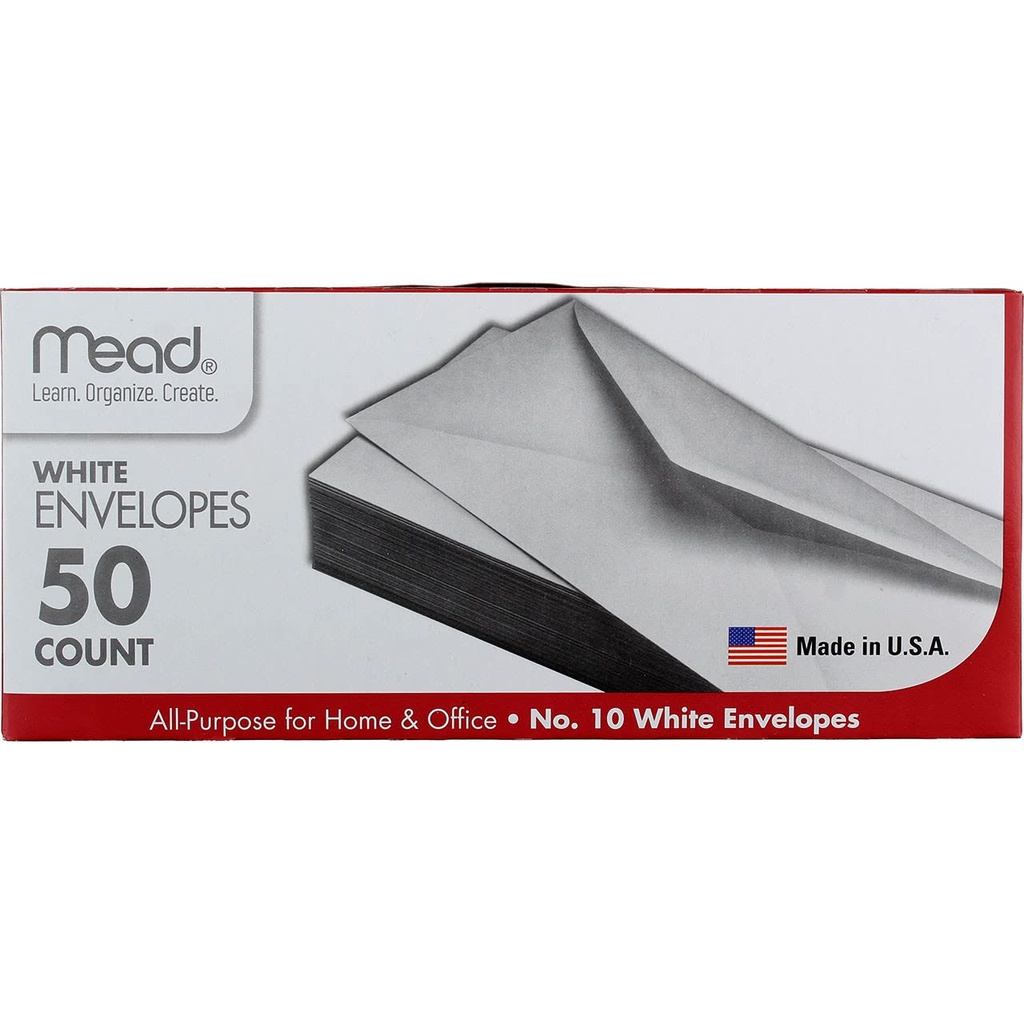 Mead White Envelopes No. 10