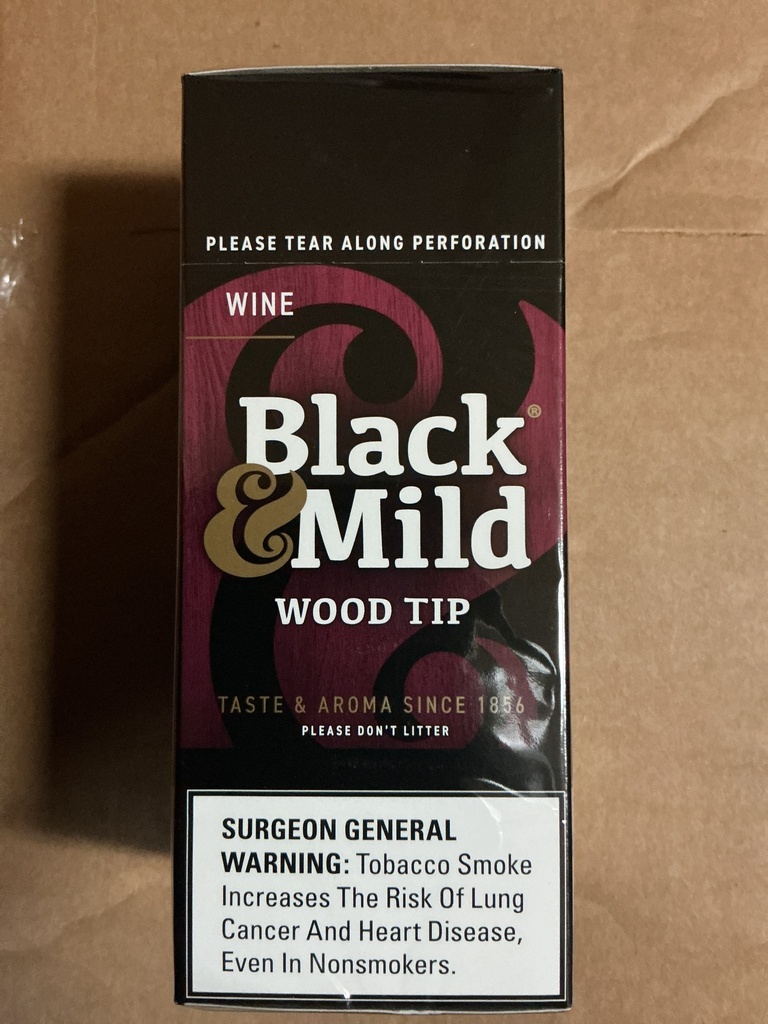 Black and mild wine with tip